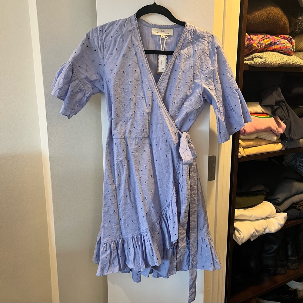 Nibi MTK eyelet wrap mini dress size large